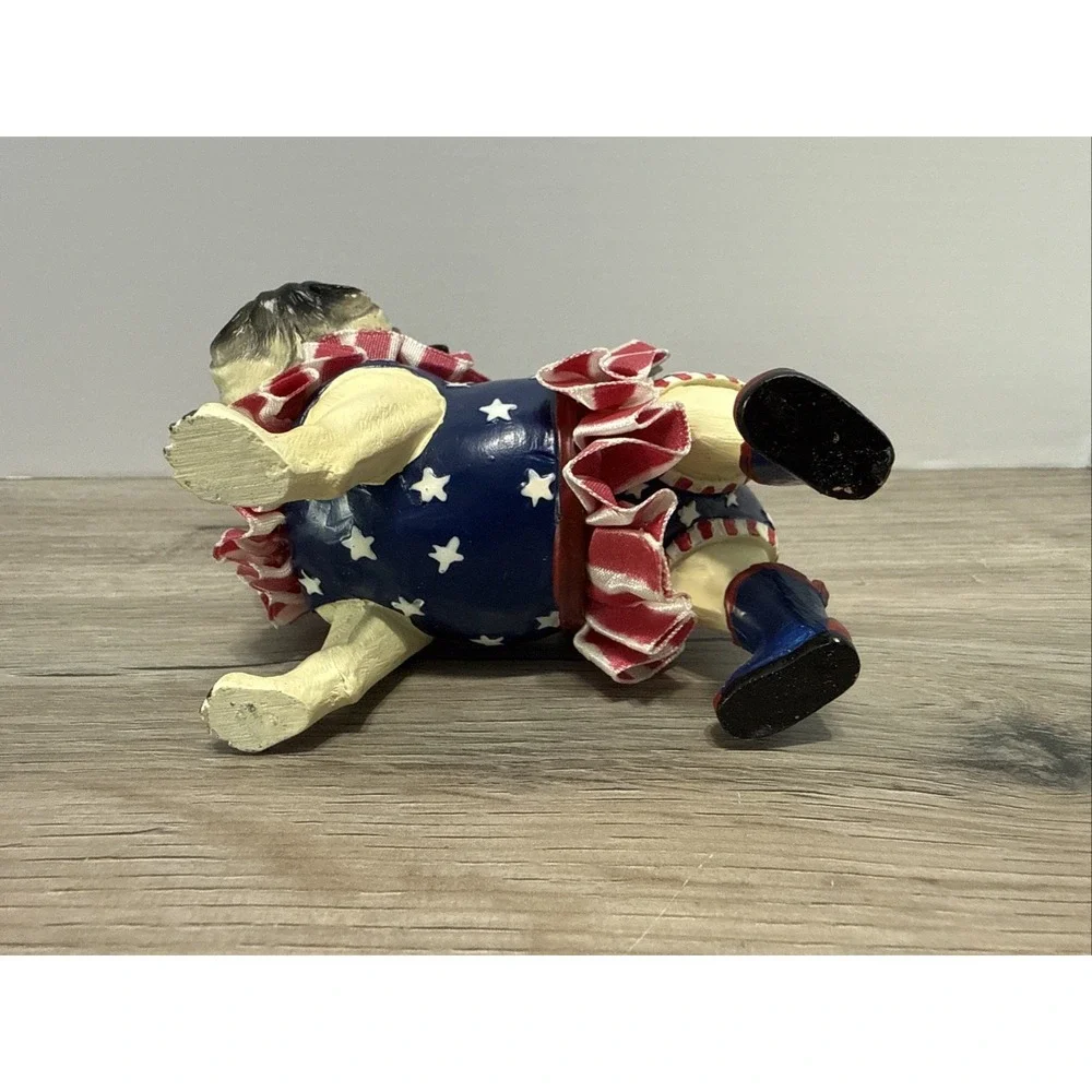 Westland Giftware Pugnacious Patriotic Pug Red White Blue Ruffles and Boots